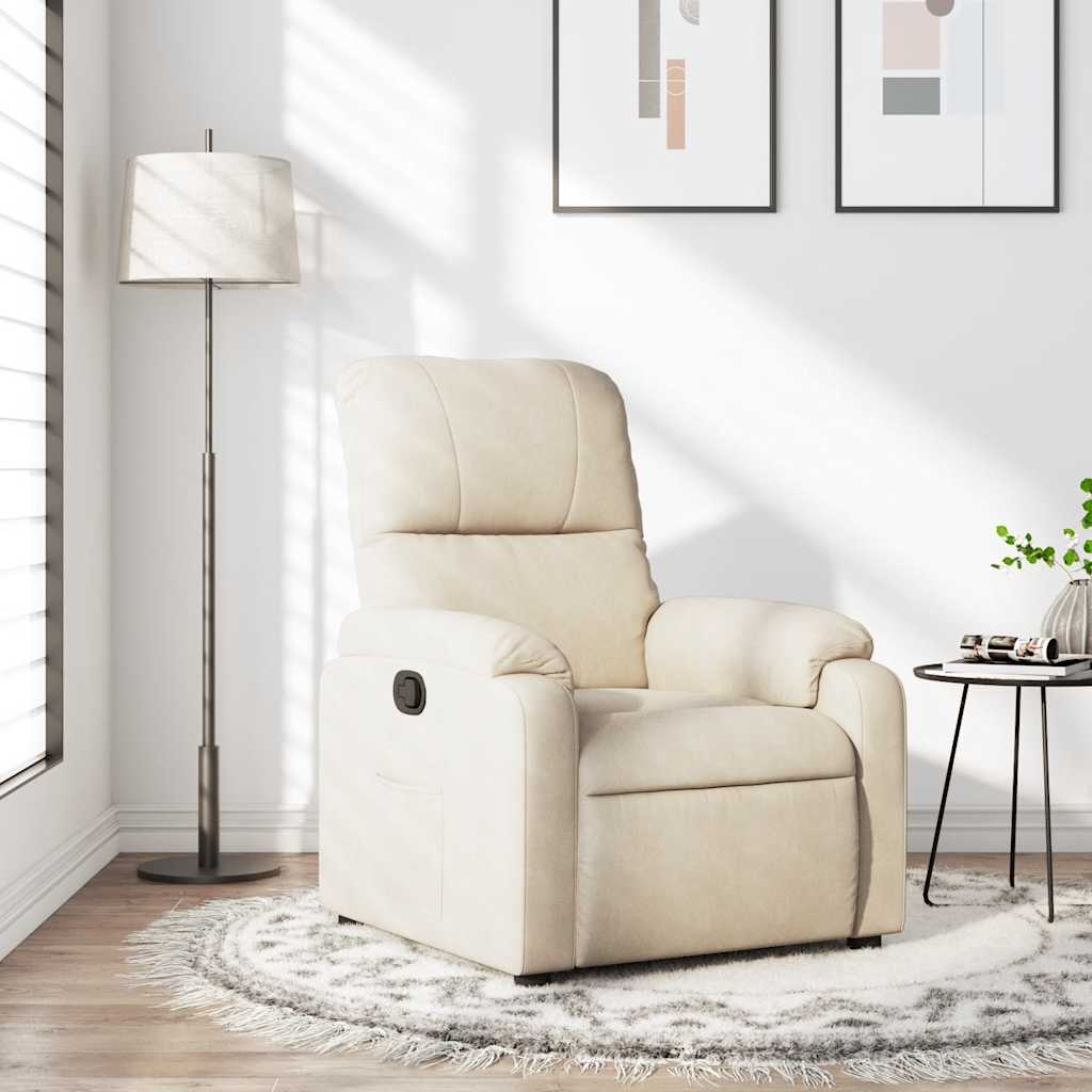 Fauteuil inclinable beige tissu microfibre - XIOS