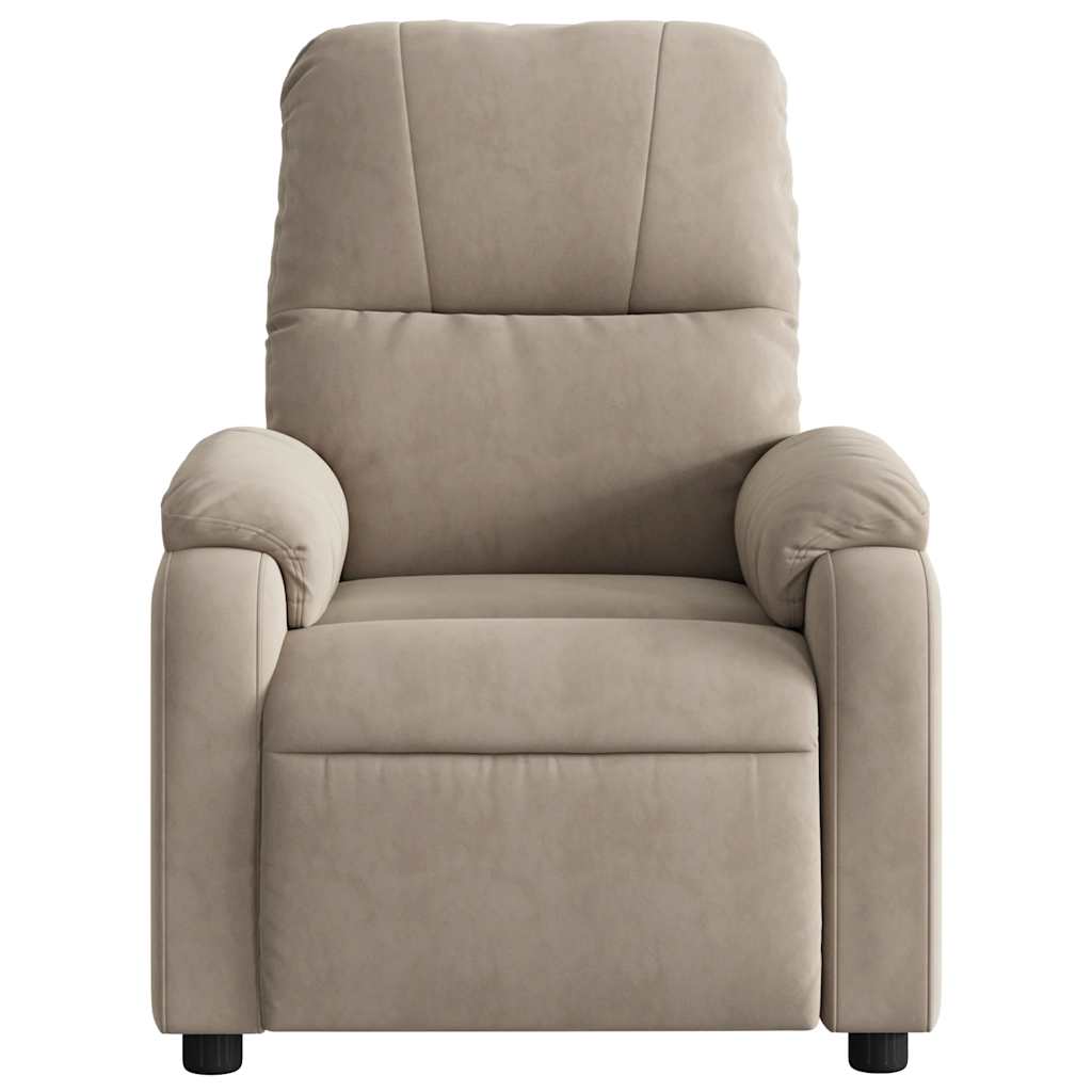 Fauteuil inclinable de massage taupe tissu microfibre - XIOS