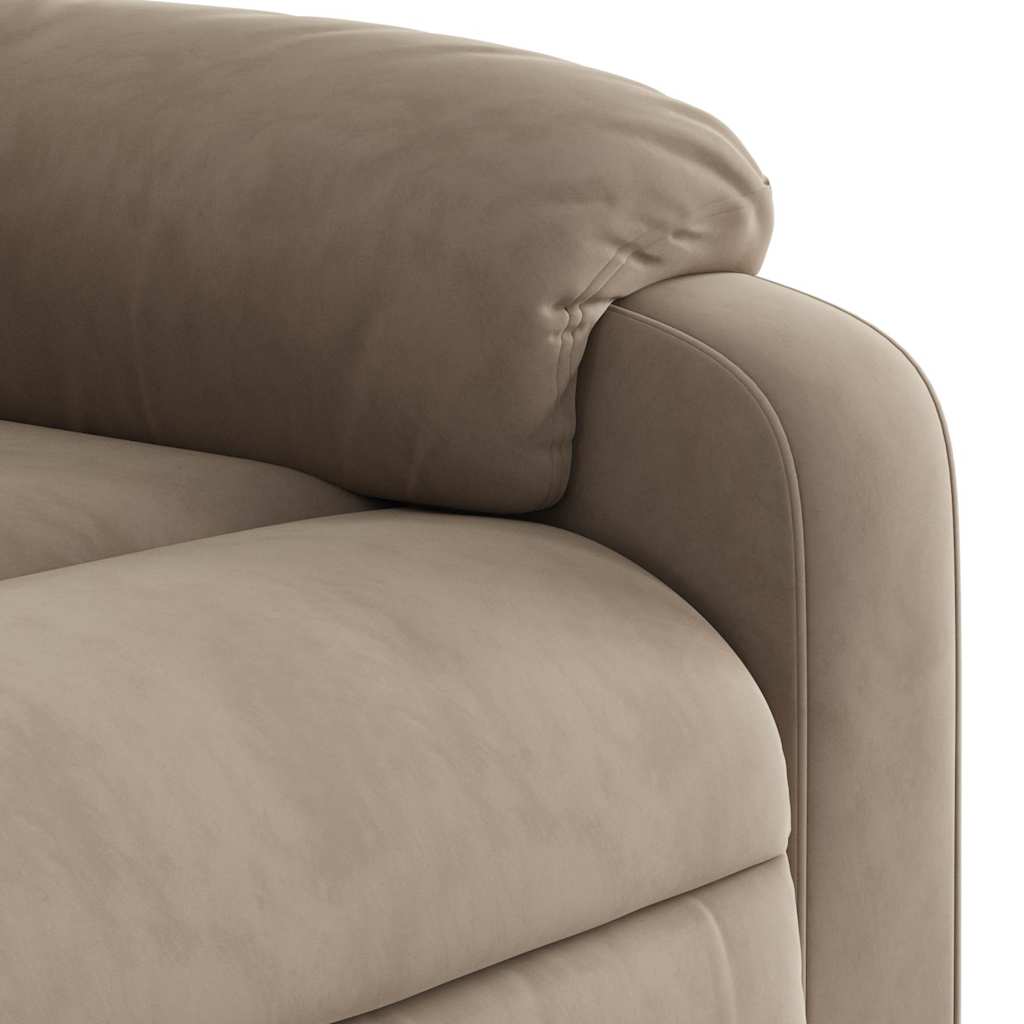Fauteuil inclinable de massage taupe tissu microfibre - XIOS