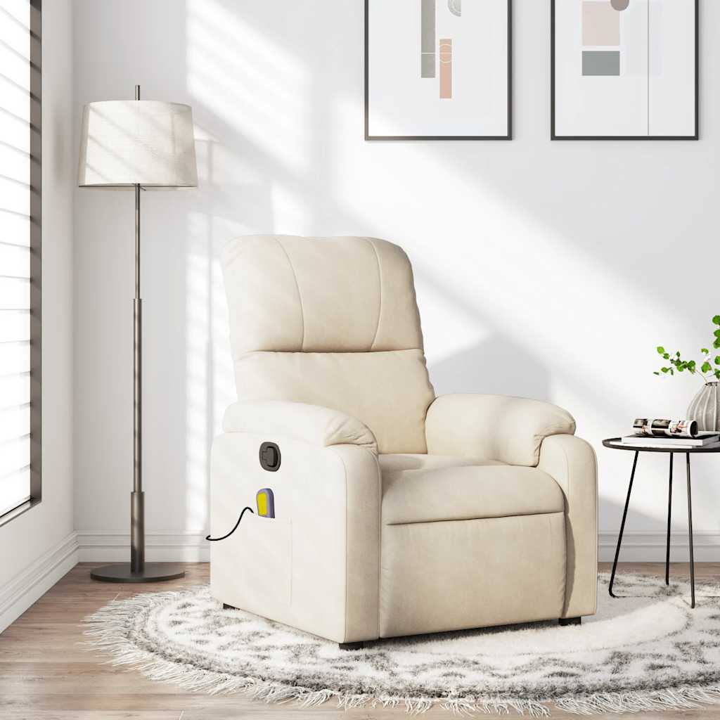 Fauteuil inclinable de massage beige tissu microfibre - XIOS