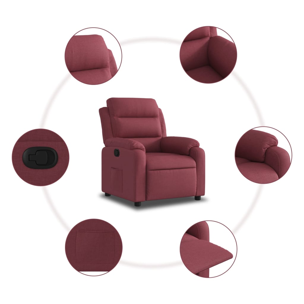 Fauteuil inclinable Rouge bordeaux Tissu - XIOS