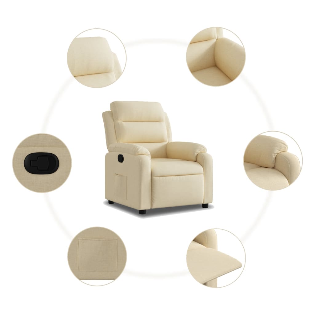 Fauteuil inclinable Crème Tissu - XIOS