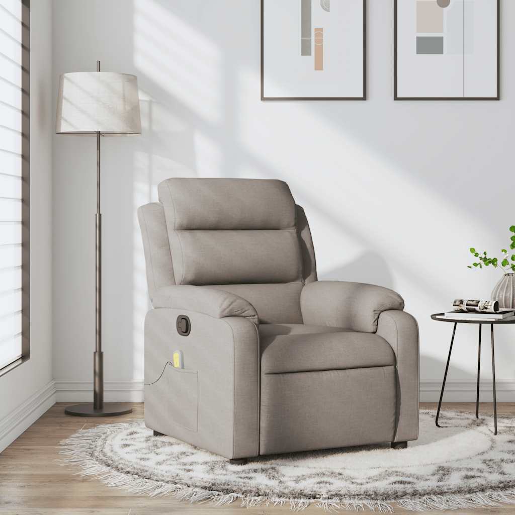 Fauteuil de massage inclinable Taupe Tissu - XIOS