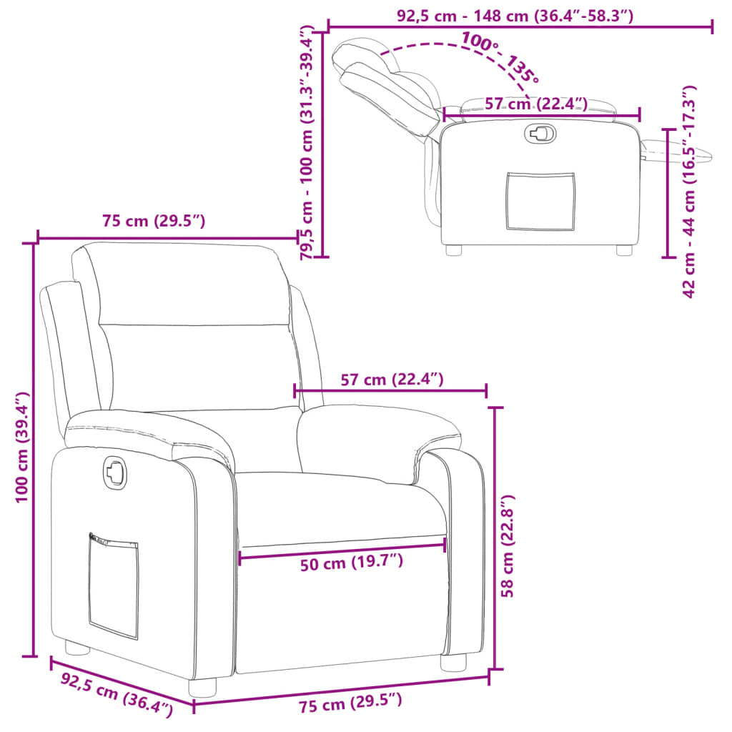 Fauteuil inclinable Noir Similicuir - XIOS