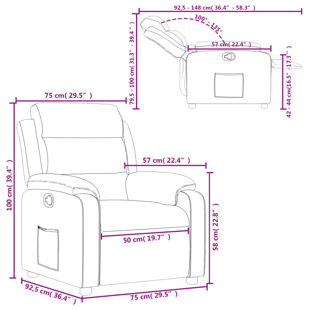 Fauteuil inclinable Rouge bordeaux Similicuir - XIOS