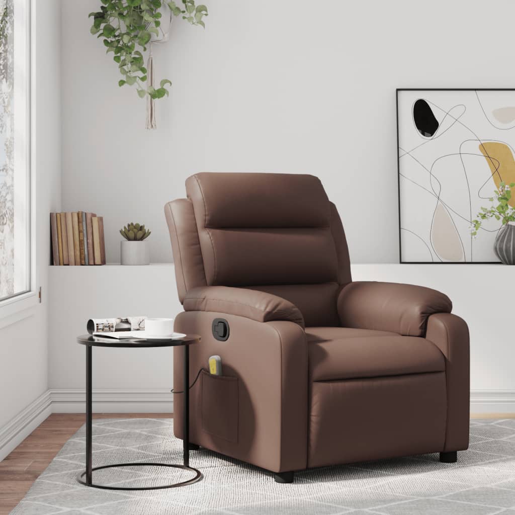 Fauteuil de massage inclinable Marron Similicuir - XIOS
