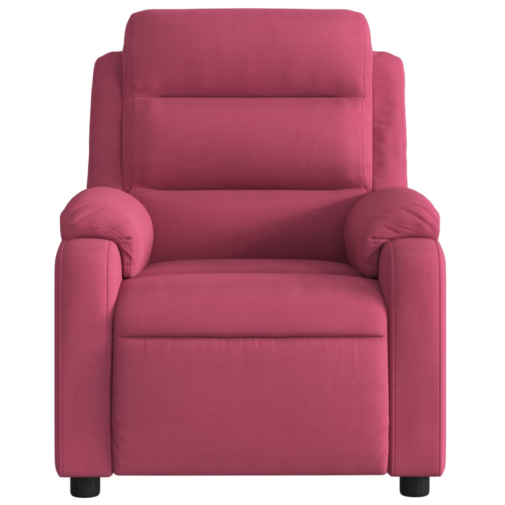 Fauteuil inclinable rouge bordeaux velours - XIOS