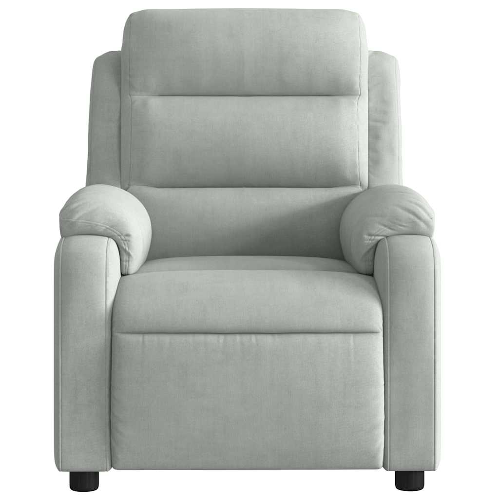Fauteuil de massage inclinable gris clair velours
