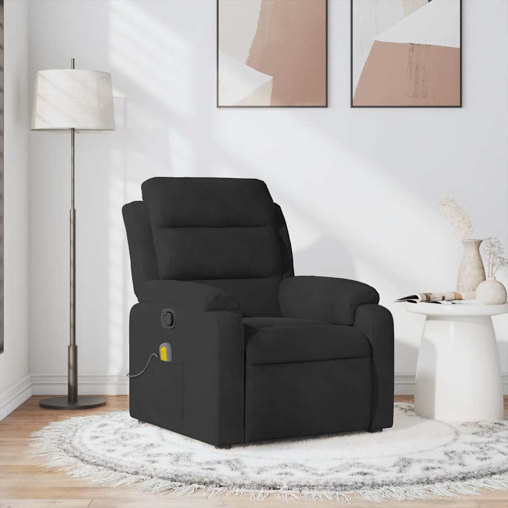 Fauteuil de massage inclinable noir velours - XIOS