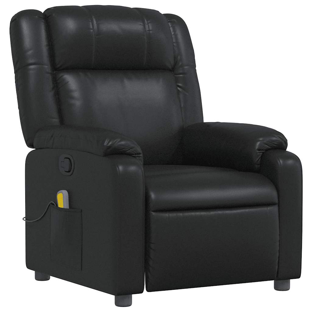 Fauteuil de massage inclinable Noir Similicuir Fauteuils vidaXL
