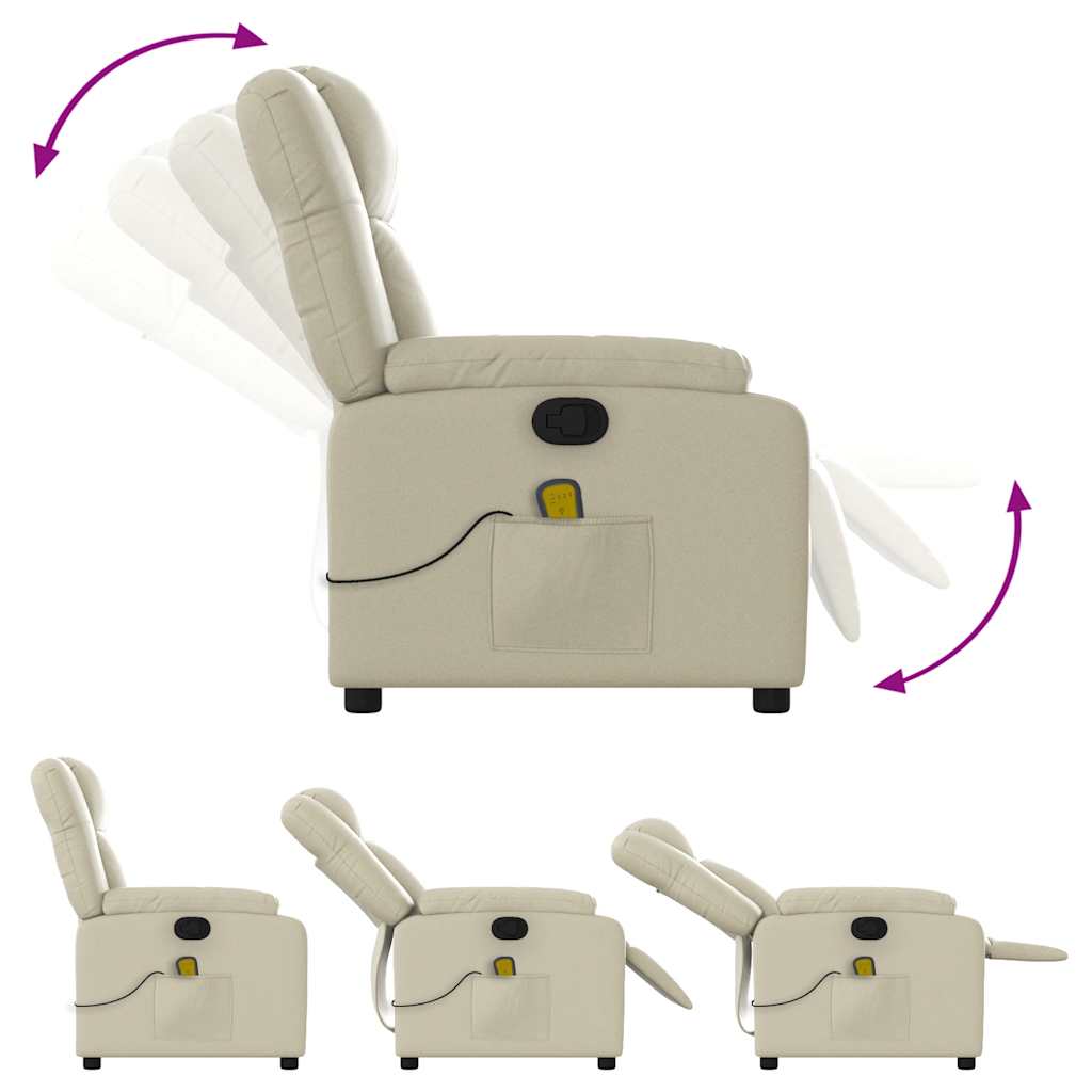 Fauteuil inclinable de massage Crème Similicuir - XIOS