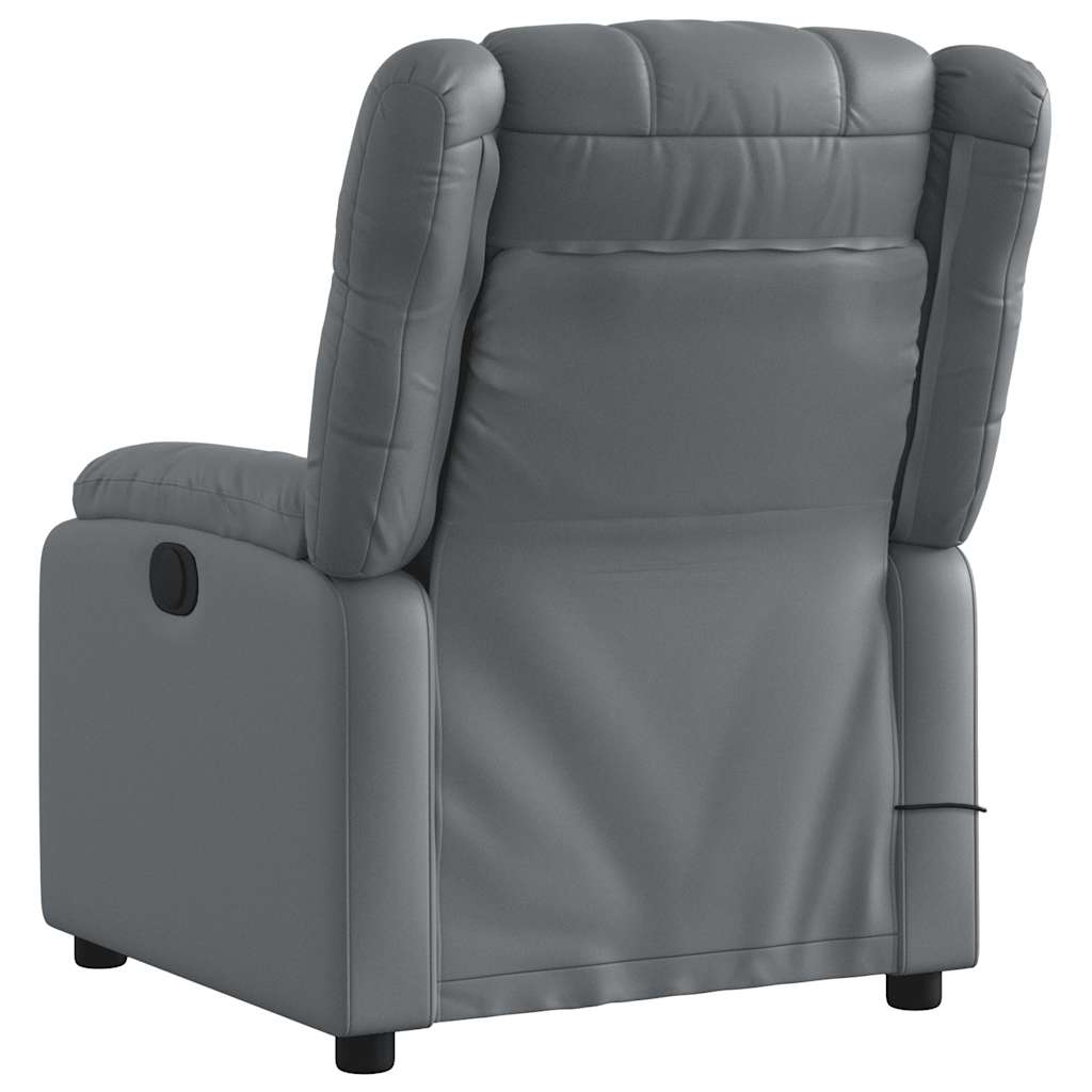 Fauteuil de massage inclinable Gris Similicuir Fauteuils vidaXL