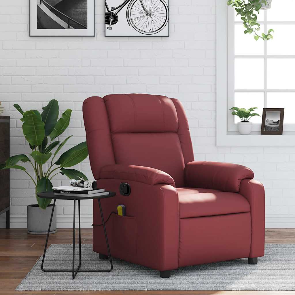 Fauteuil de massage inclinable Rouge bordeaux Similicuir - XIOS