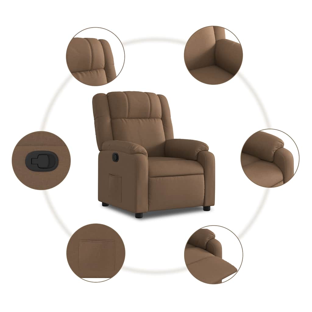 Fauteuil inclinable Marron Tissu - XIOS