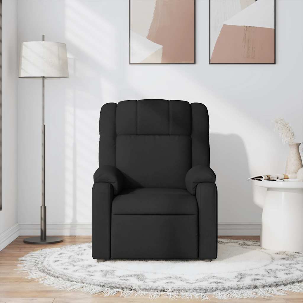 Fauteuil de massage inclinable Noir Tissu