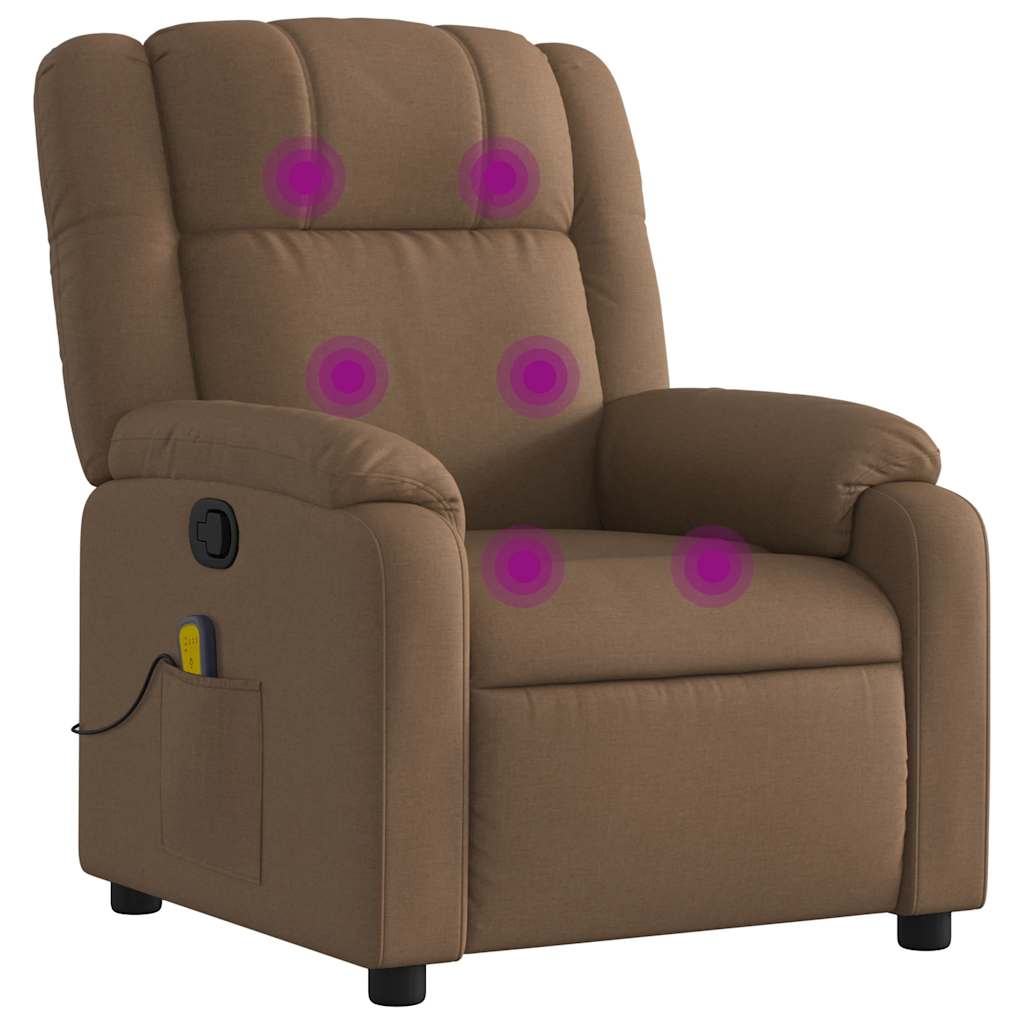 Fauteuil de massage inclinable Marron Tissu - XIOS