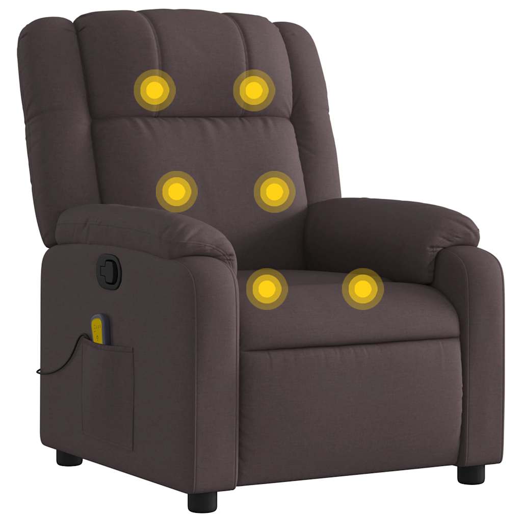 Fauteuil de massage inclinable Marron foncé Tissu - XIOS