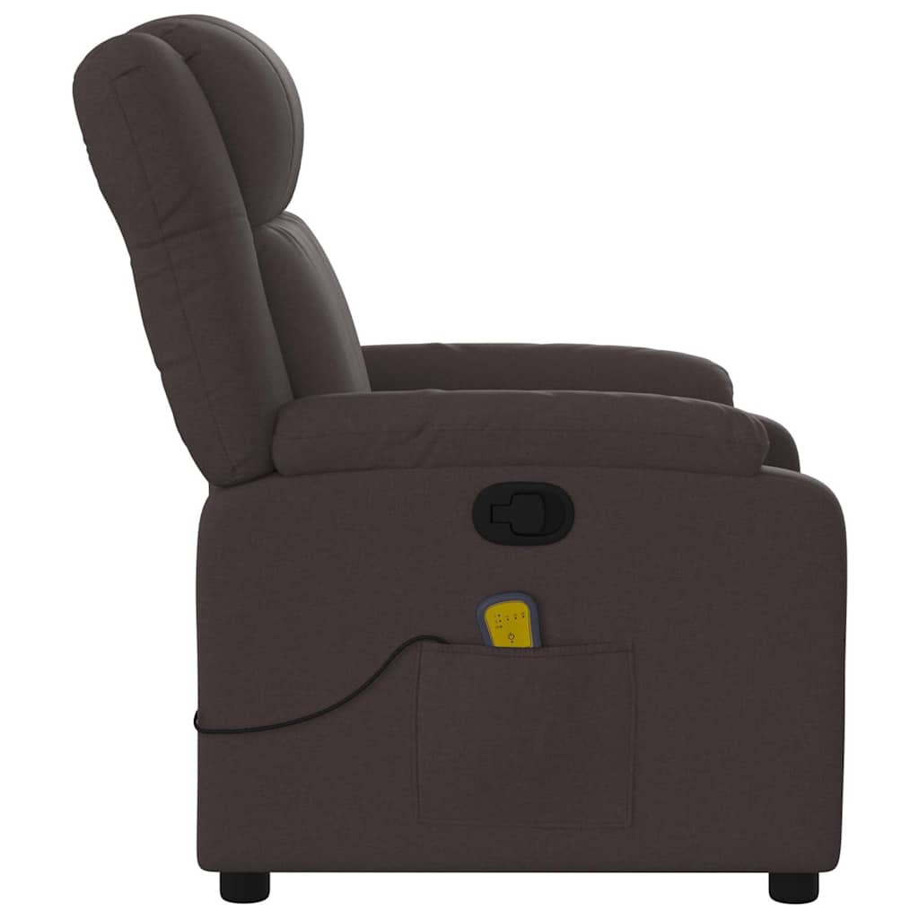 Fauteuil de massage inclinable Marron foncé Tissu - XIOS