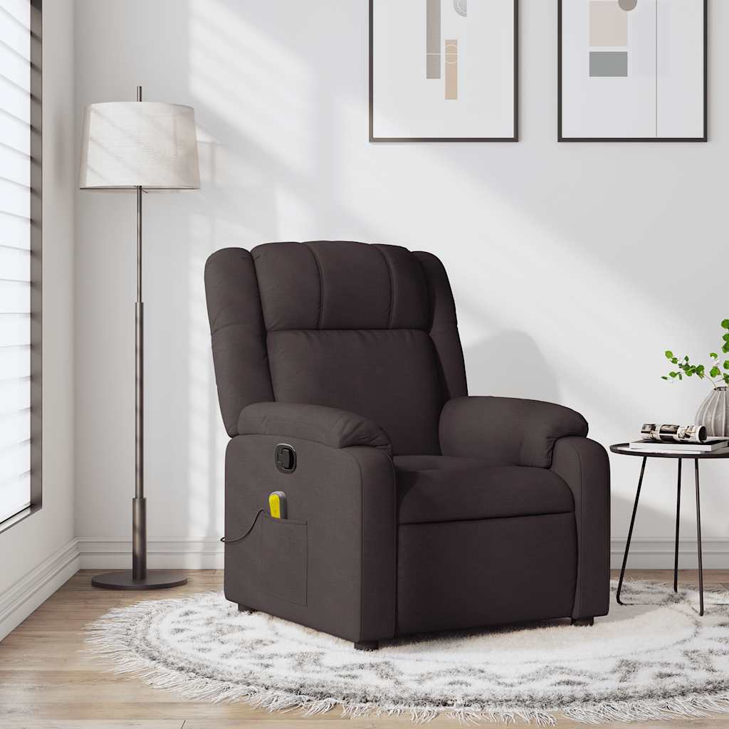 Fauteuil de massage inclinable Marron foncé Tissu - XIOS