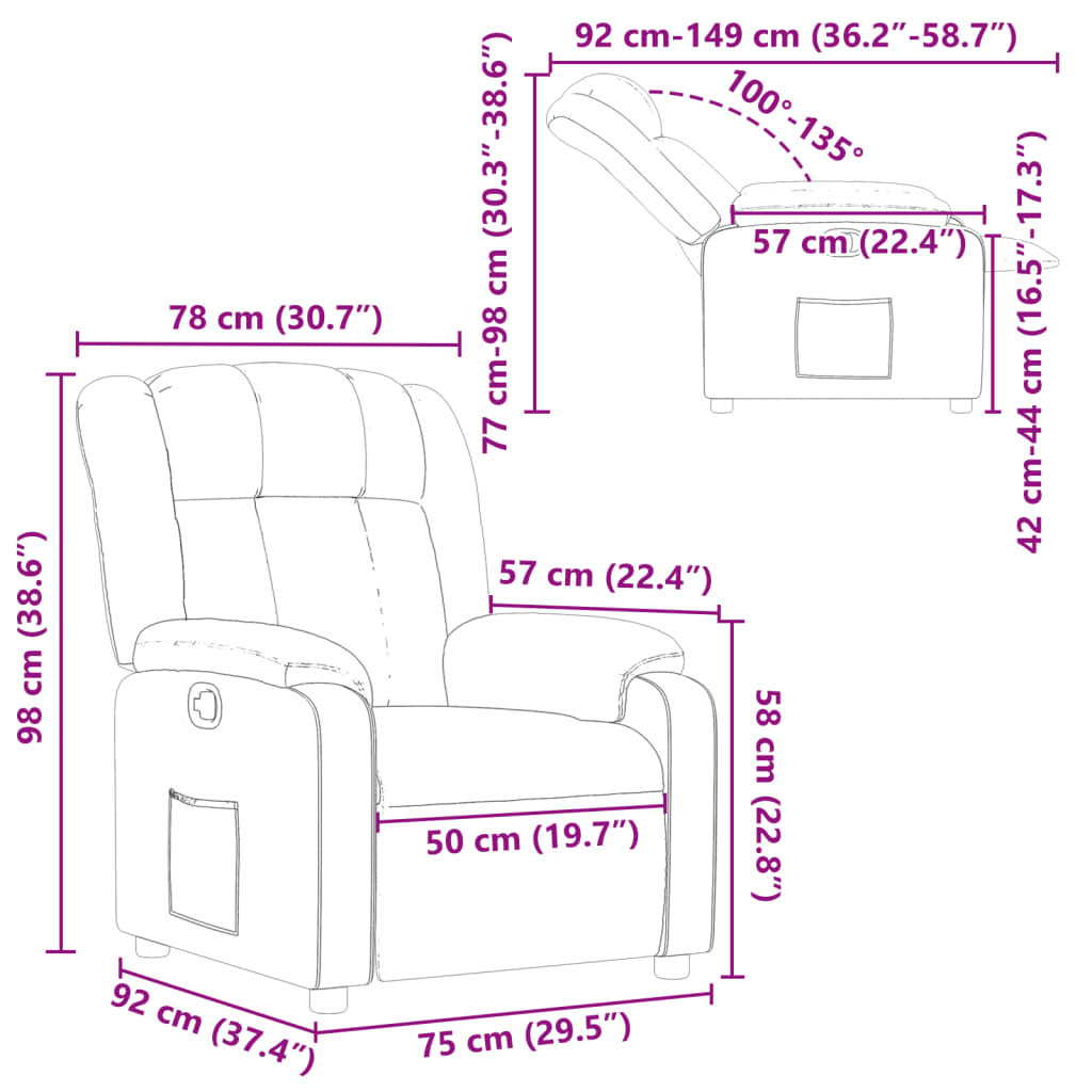 Fauteuil inclinable Noir Similicuir - XIOS