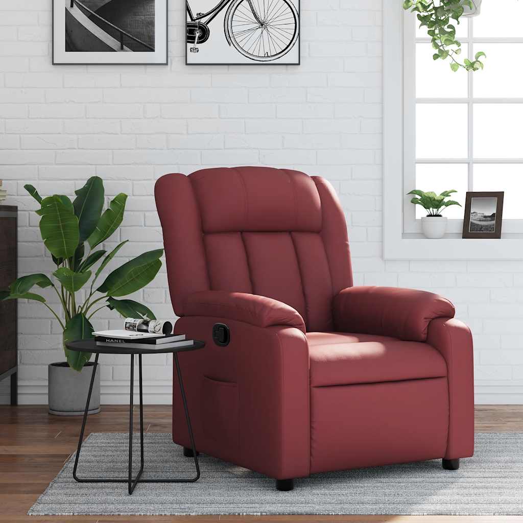 Fauteuil inclinable Rouge bordeaux Similicuir - XIOS