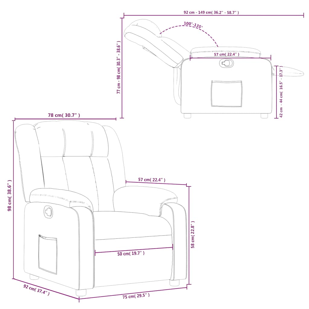 Fauteuil inclinable Cappuccino Similicuir - XIOS