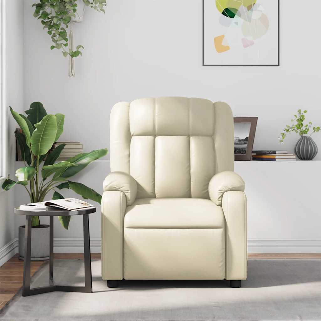 Fauteuil inclinable de massage Crème Similicuir - XIOS