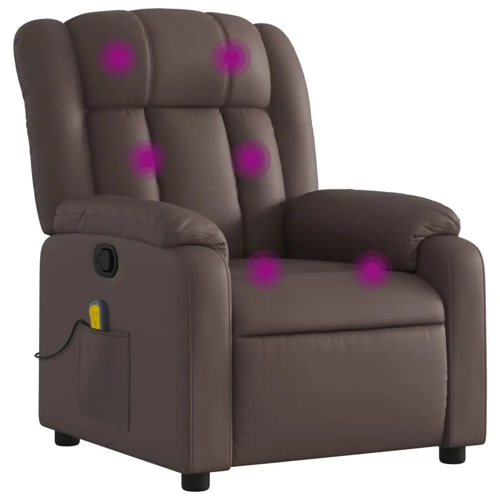 Fauteuil de massage inclinable Marron Similicuir - XIOS