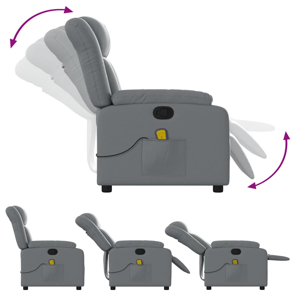Fauteuil de massage inclinable Gris Similicuir - XIOS