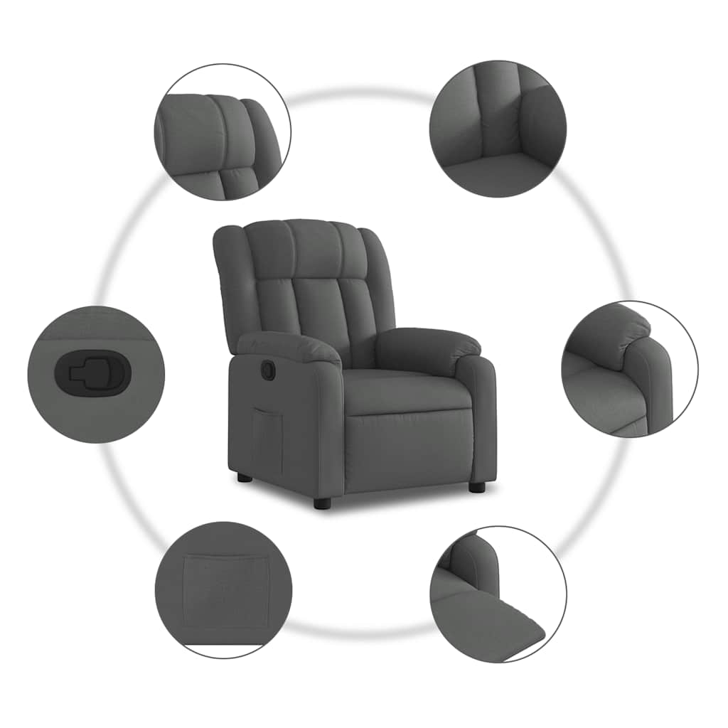 Fauteuil inclinable Gris foncé Tissu - XIOS