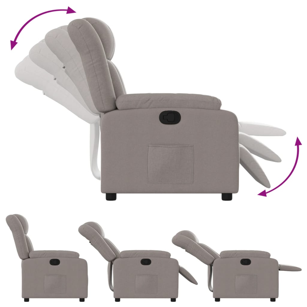 Fauteuil inclinable Taupe Tissu - XIOS
