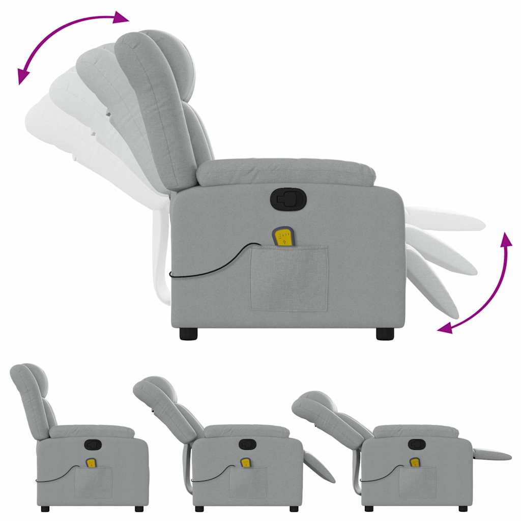 Fauteuil de massage inclinable Gris clair Tissu - XIOS