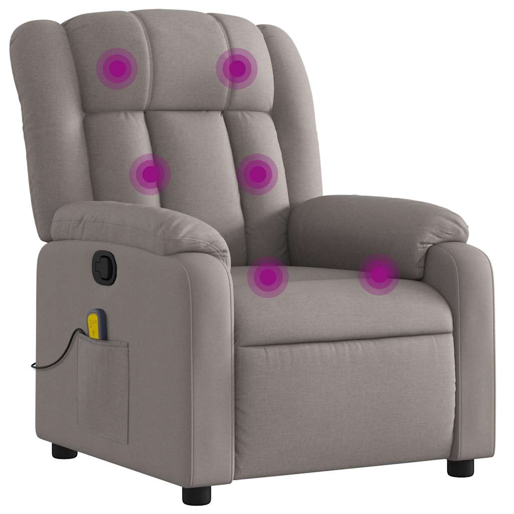 Fauteuil de massage inclinable Taupe Tissu - XIOS
