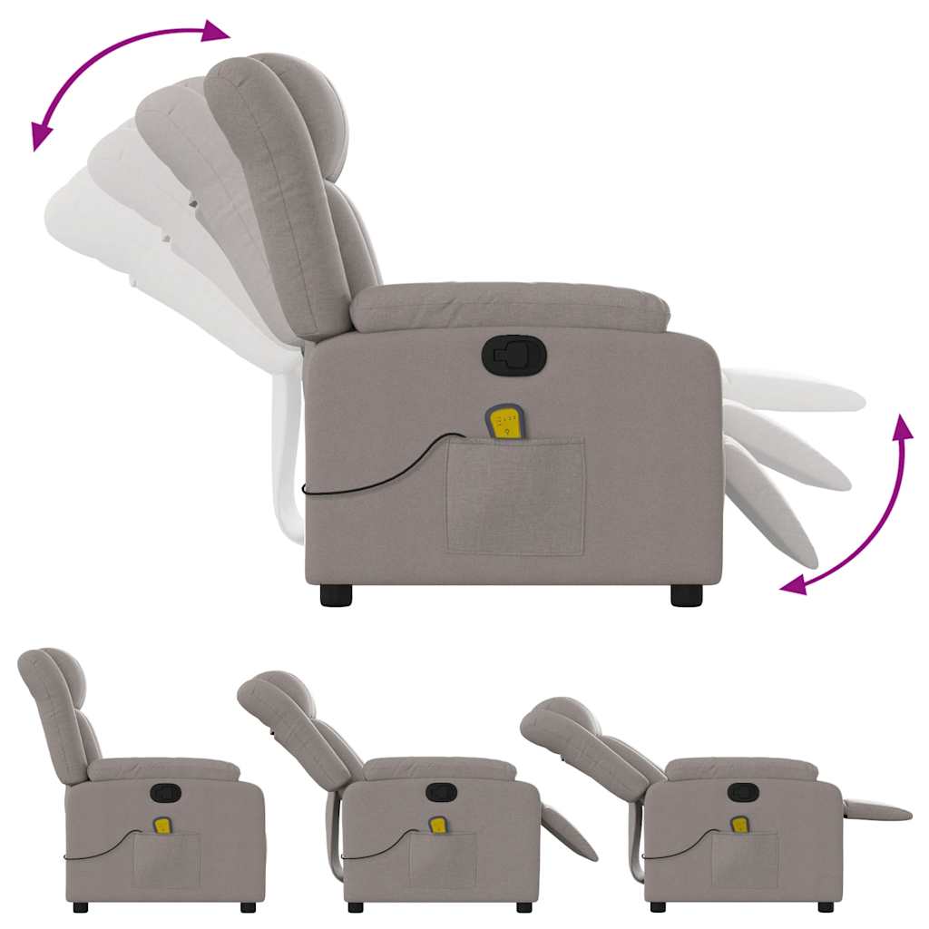 Fauteuil de massage inclinable Taupe Tissu - XIOS