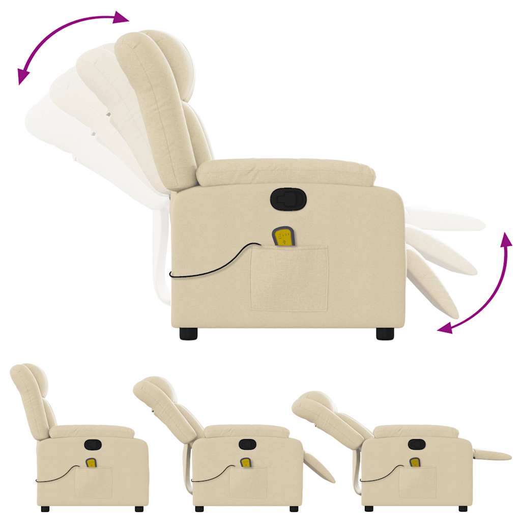 Fauteuil de massage inclinable Crème Tissu - XIOS
