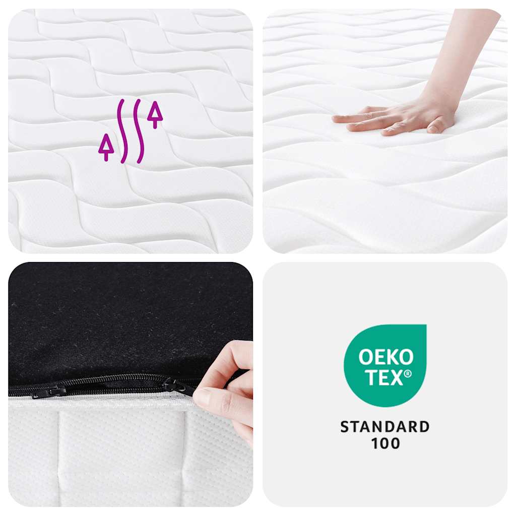 Matelas à ressorts ensachés dureté moyenne 200x200 cm - XIOS