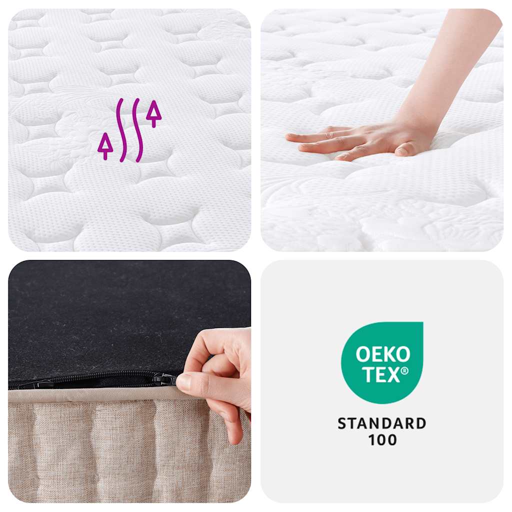Matelas à ressorts ensachés moyen 200x200 cm - XIOS