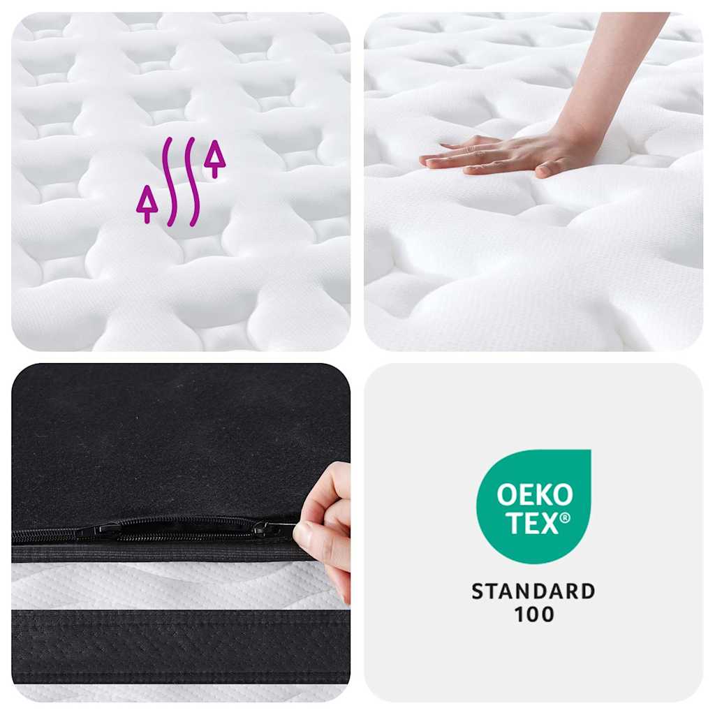Matelas à ressorts ensachés moyen 200x200 cm - XIOS