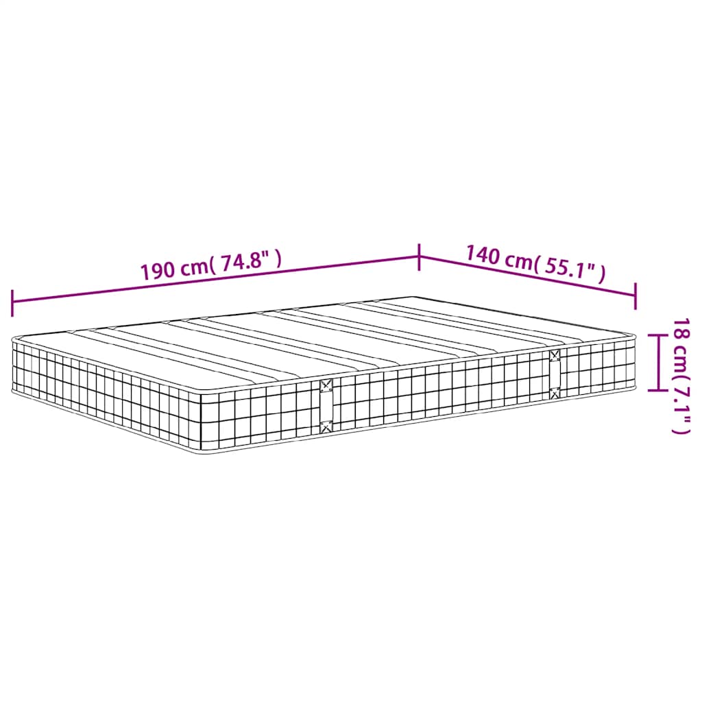 Matelas à ressorts bonnell moyen 140x190 cm - XIOS
