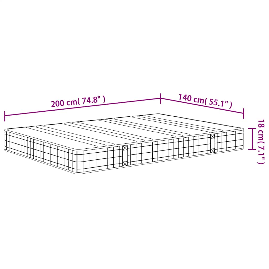 Matelas à ressorts bonnell moyen 140x200 cm - XIOS