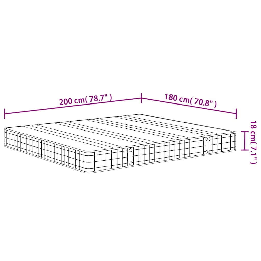 Matelas à ressorts bonnell moyen 180x200 cm - XIOS