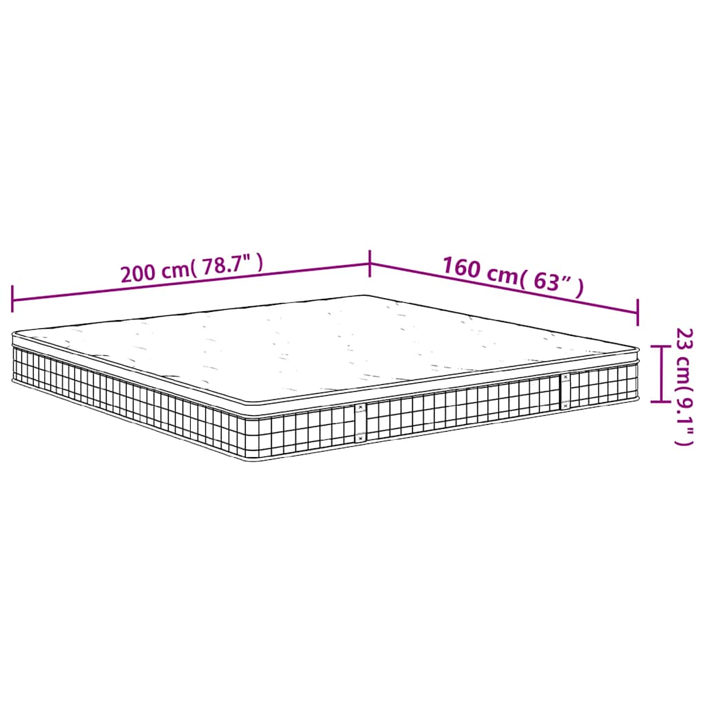 Matelas à ressorts bonnell moyen 160x200 cm - XIOS