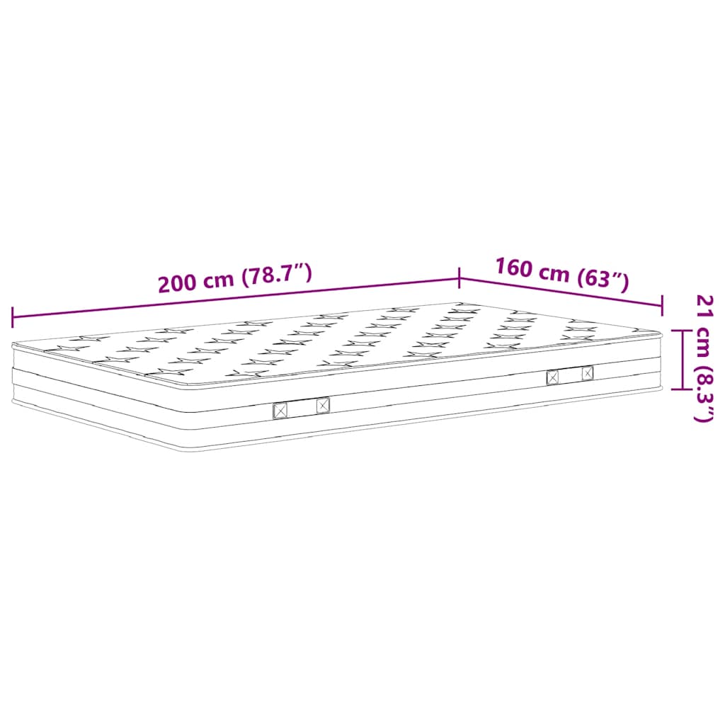Matelas à ressorts bonnell moyen 160x200 cm - XIOS