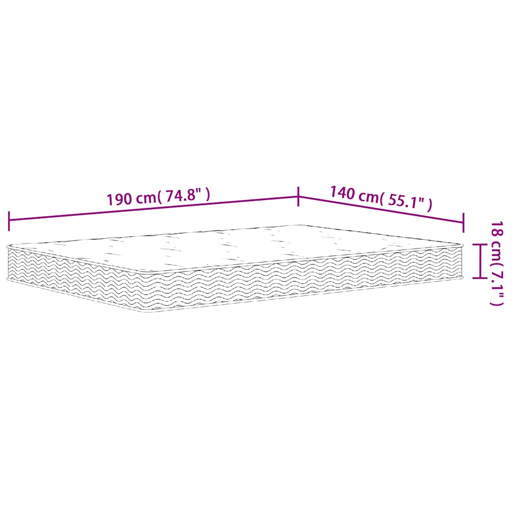 Matelas à ressorts bonnell moyen 140x190 cm - XIOS