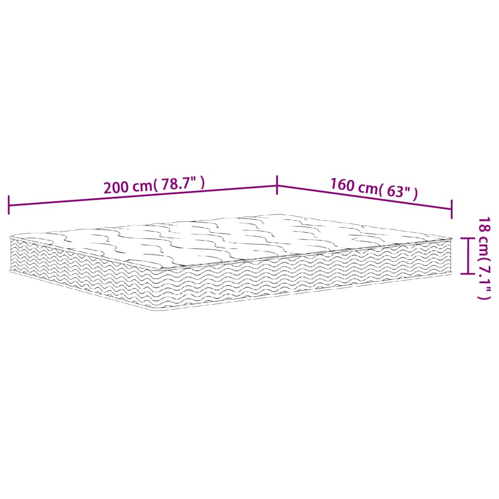 Matelas à ressorts bonnell moyen 160x200 cm - XIOS