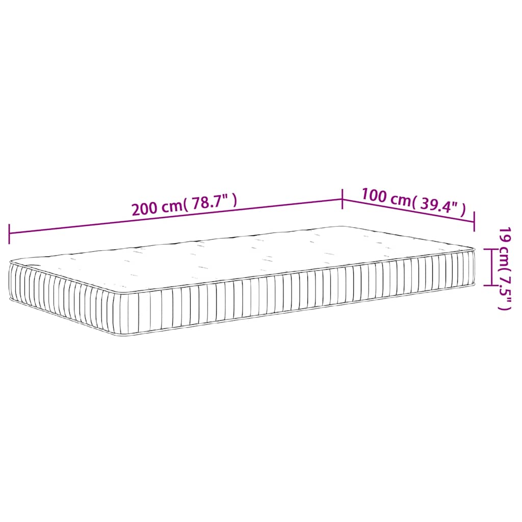 Matelas à ressorts ensachés moyen 100x200 cm - XIOS