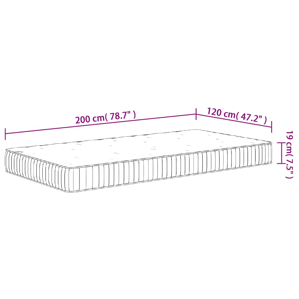 Matelas à ressorts ensachés moyen 120x200 cm - XIOS