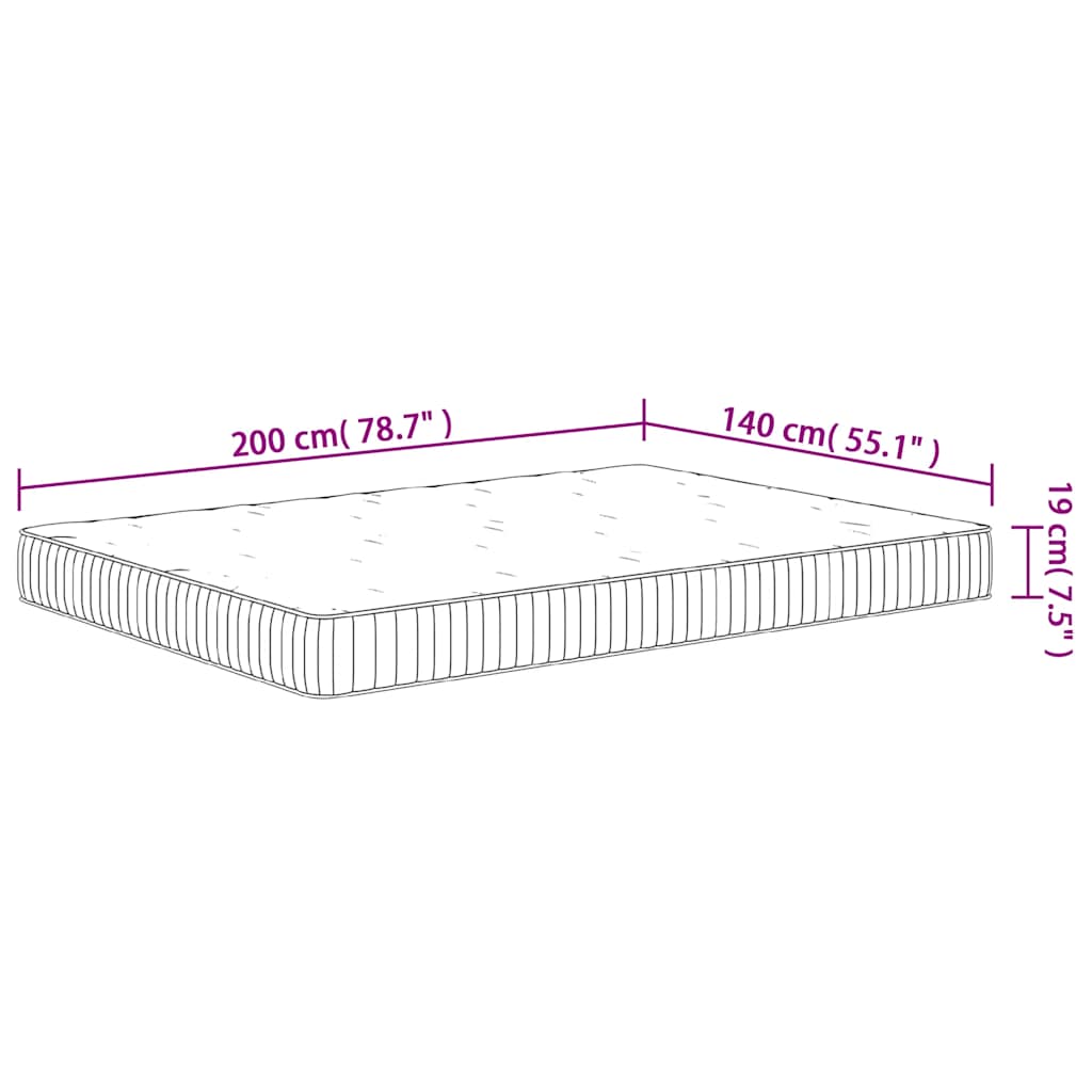 Matelas à ressorts ensachés moyen 140x200 cm - XIOS
