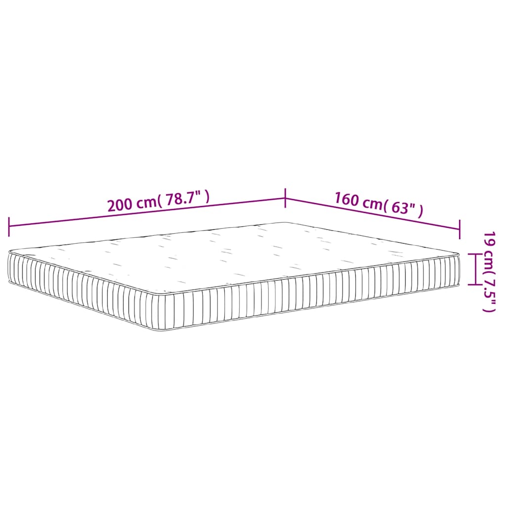 Matelas à ressorts ensachés moyen 160x200 cm - XIOS