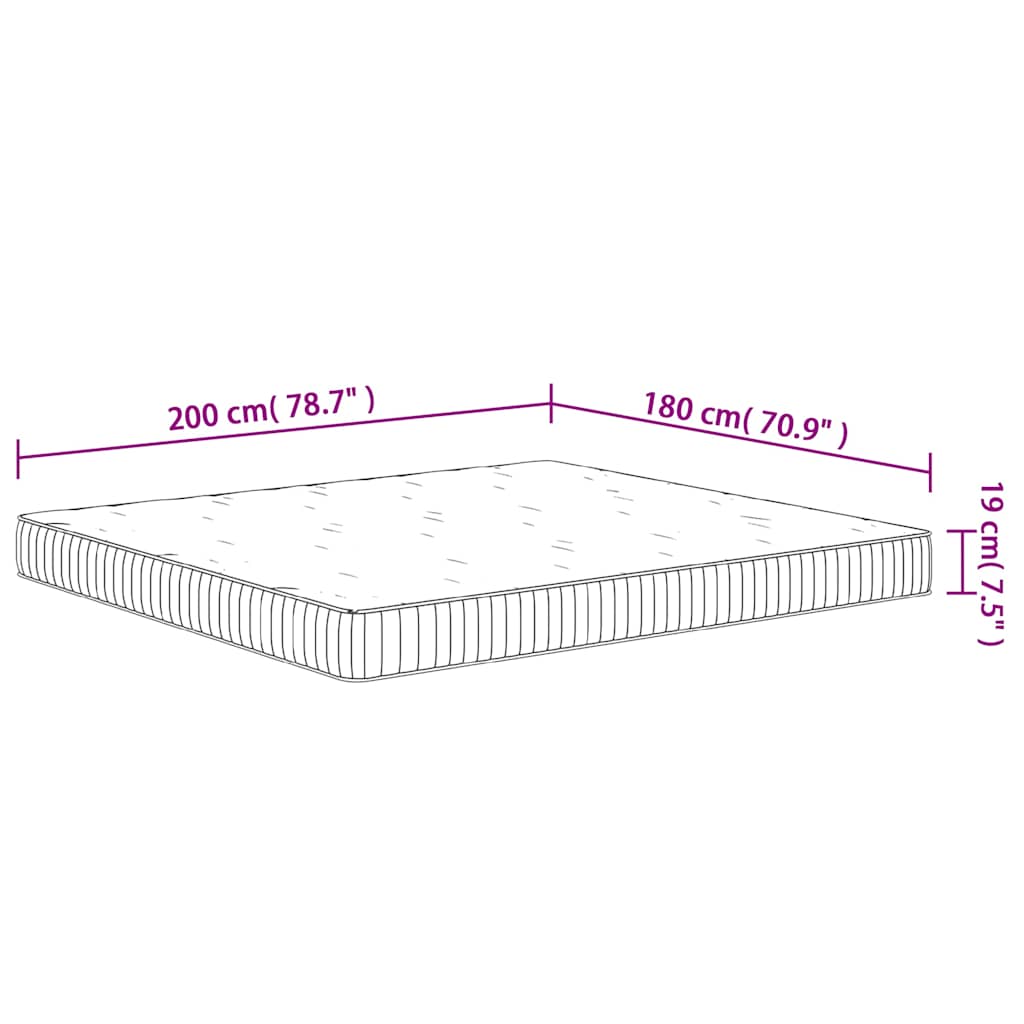 Matelas à ressorts ensachés moyen 180x200 cm - XIOS